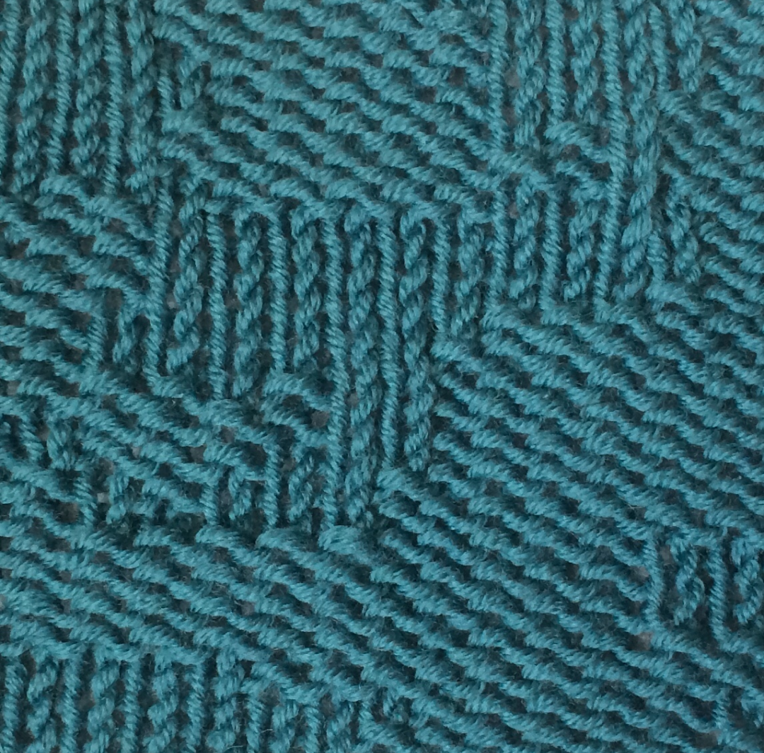 A close up photo of a knitted swatch